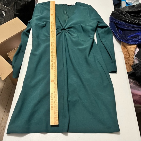 Abercrombie & Fitch Long Sleeve O-Ring Dress Emerald Green XLT XL Tall P1 - Picture 6 of 7